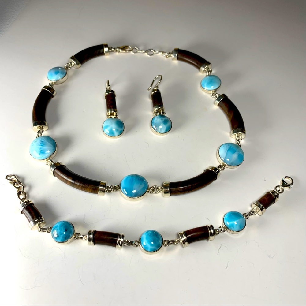 Vintage Sterling Silver Necklace Bracelet Earrings